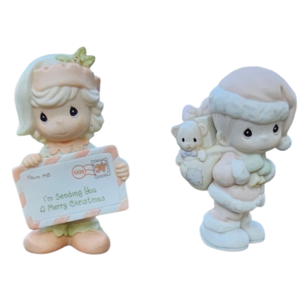 Enesco - 2-Vintage Precious Moments Collectible Figurine Ornaments 1994 & 1998